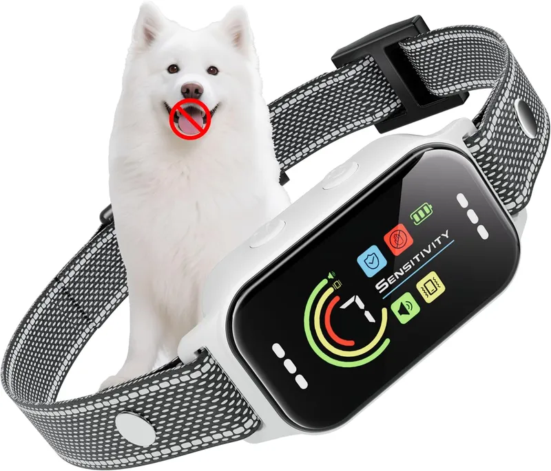 JEUJE Dog Bark Collar, White
